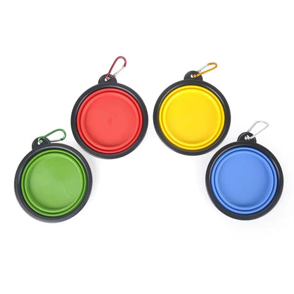 Stocked Hot Selling Silicone Dog Bowl with Carabiner Food Grade Foldable Expandable Portable Travel Bowl