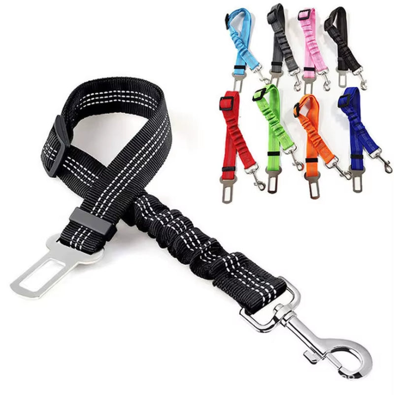 Dog Car Safety Belt Reflective Webbing Safety Rope Elastic Telescopic Dog Car Seat Belt