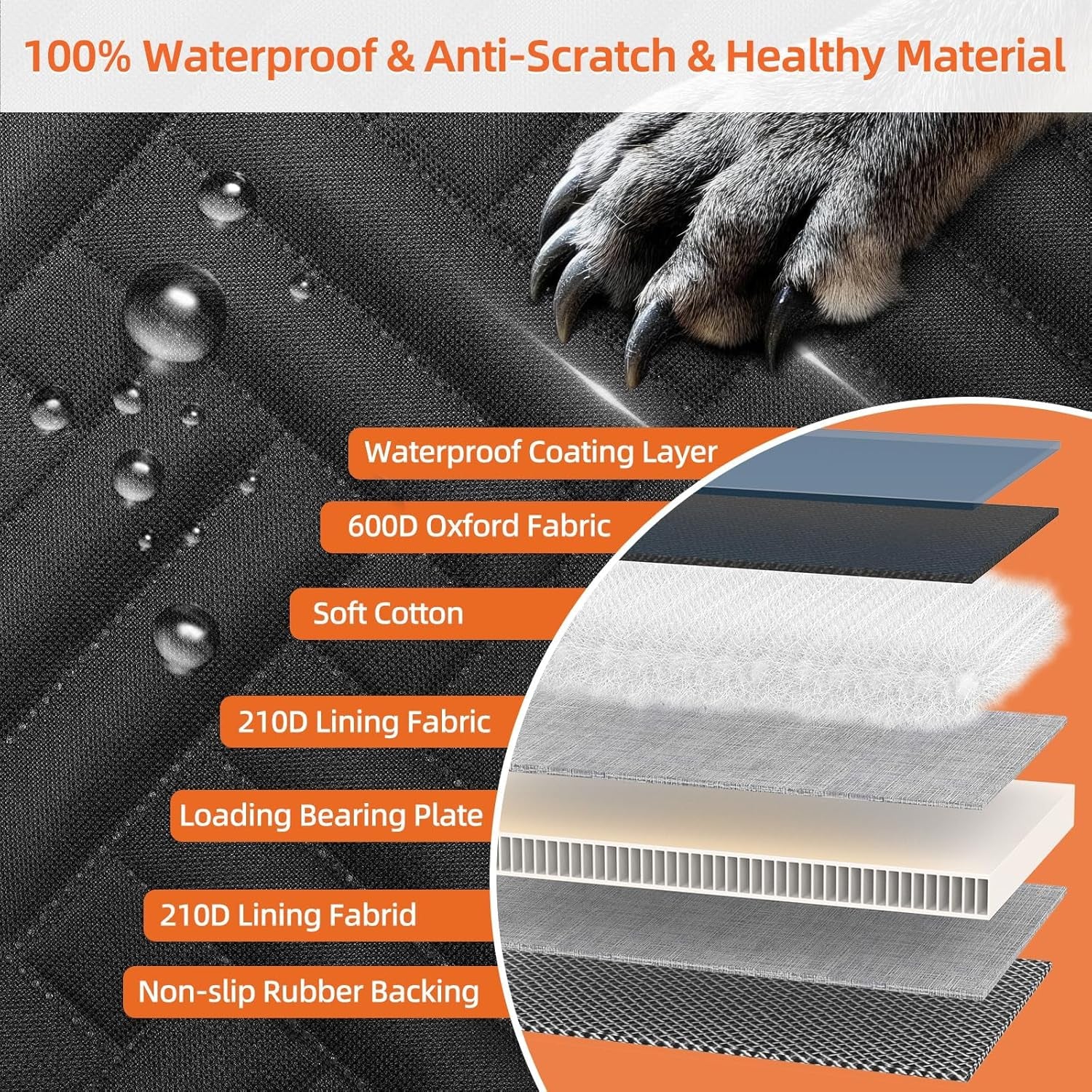 Back Seat Extender for Dogs,Hard Bottom Car Seat Cover for Dogs
