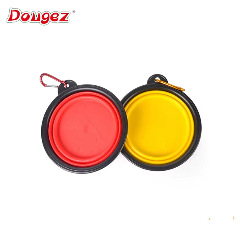 Stocked Hot Selling Silicone Dog Bowl with Carabiner Food Grade Foldable Expandable Portable Travel Bowl