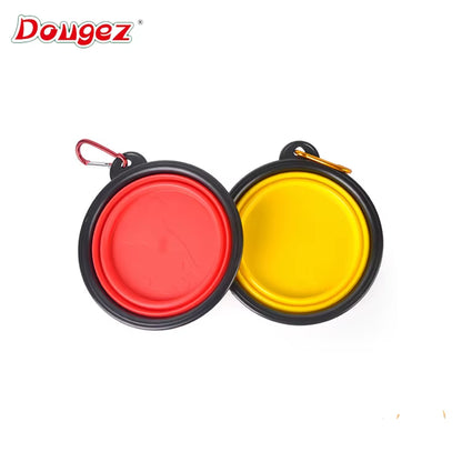 Stocked Hot Selling Silicone Dog Bowl with Carabiner Food Grade Foldable Expandable Portable Travel Bowl