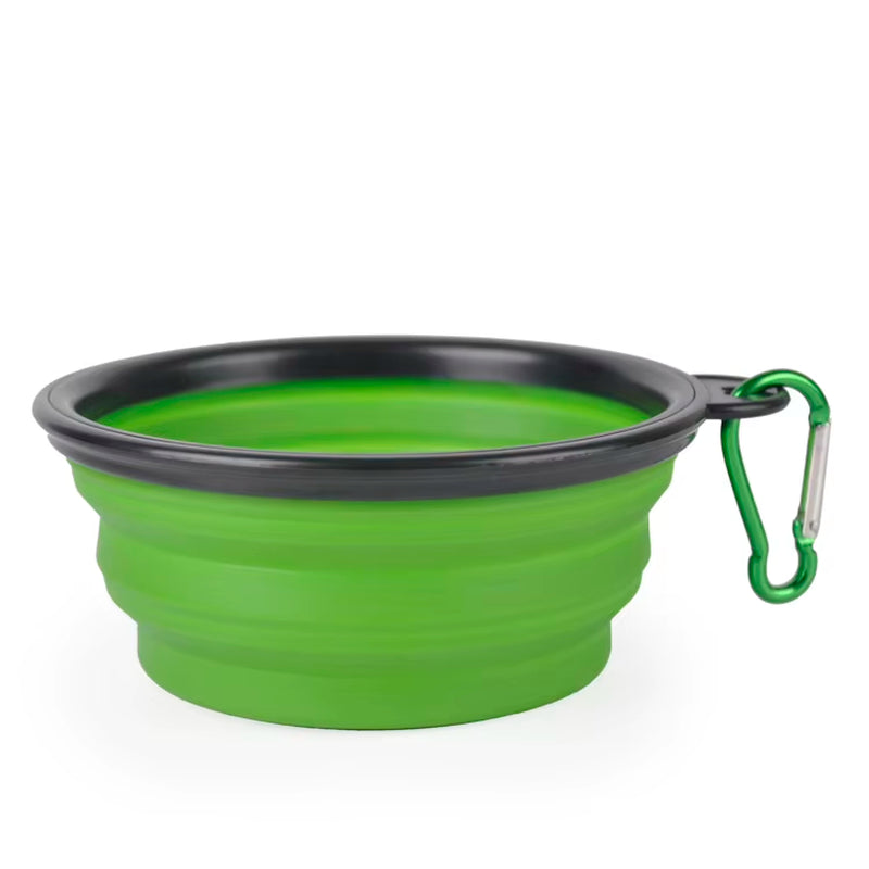 Stocked Hot Selling Silicone Dog Bowl with Carabiner Food Grade Foldable Expandable Portable Travel Bowl